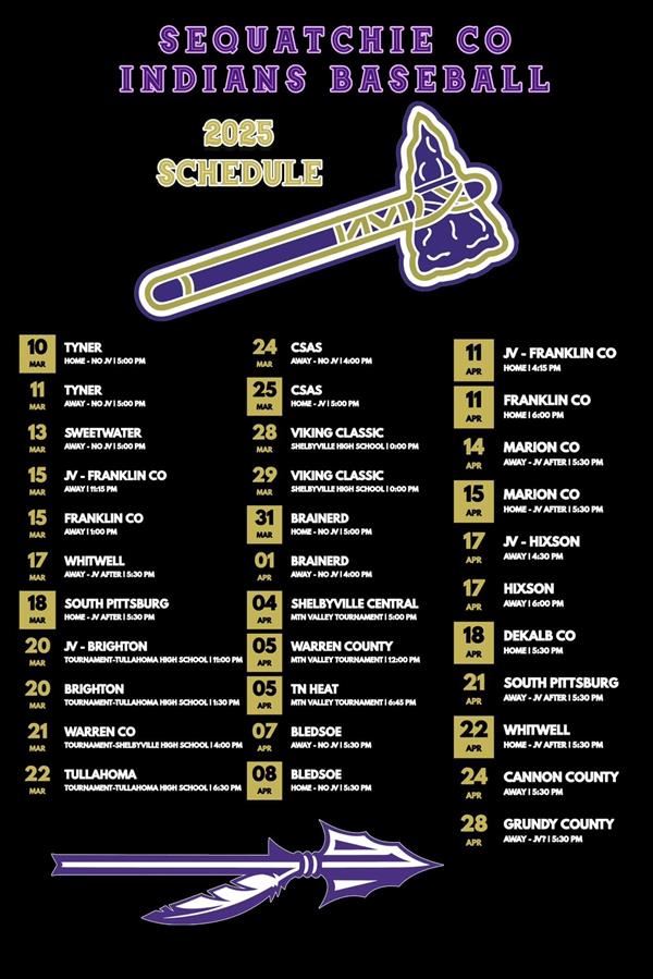 2025 Baseball Schedule